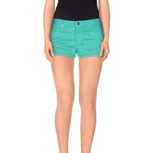 VERSACE COLLECTION GREEN DENIM SHORT WITH MEDUSA LOGO ON BACK POCKET Size 26 NWT